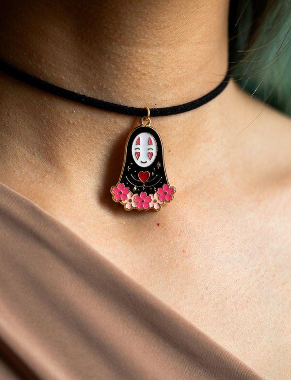 no face flower cute thin choker